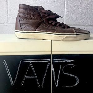 Brown Leather Hi-top Vans